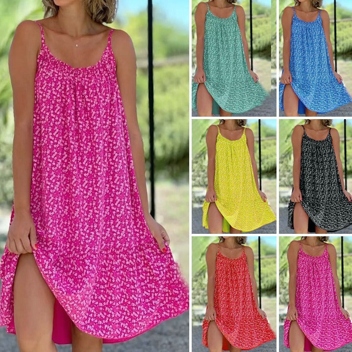 Adilla – Boho Floral Midi Dress