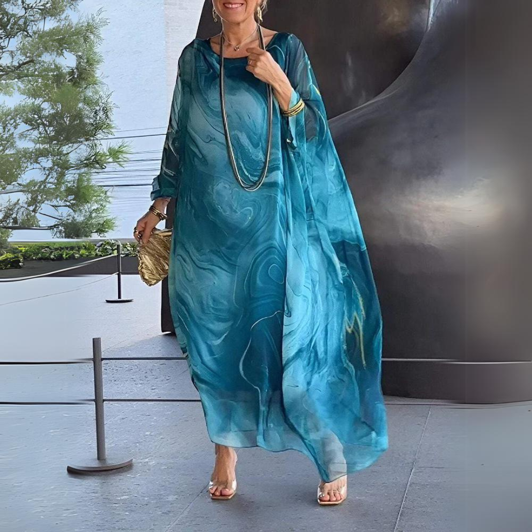 Laura – Enchanting Silk Chiffon Midi Dress