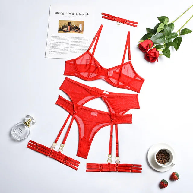 Skylar | Elegant 4-Piece Lace Lingerie Set