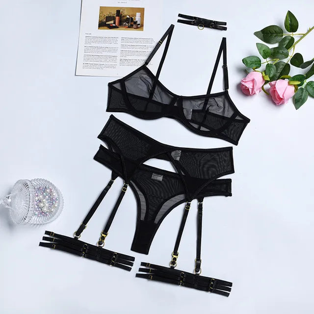 Skylar | Elegant 4-Piece Lace Lingerie Set