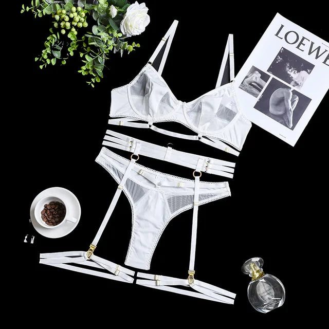 Adriana | Refined 3-Piece French Lace Lingerie Set