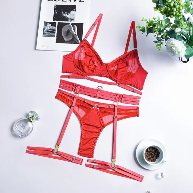 Adriana | Refined 3-Piece French Lace Lingerie Set