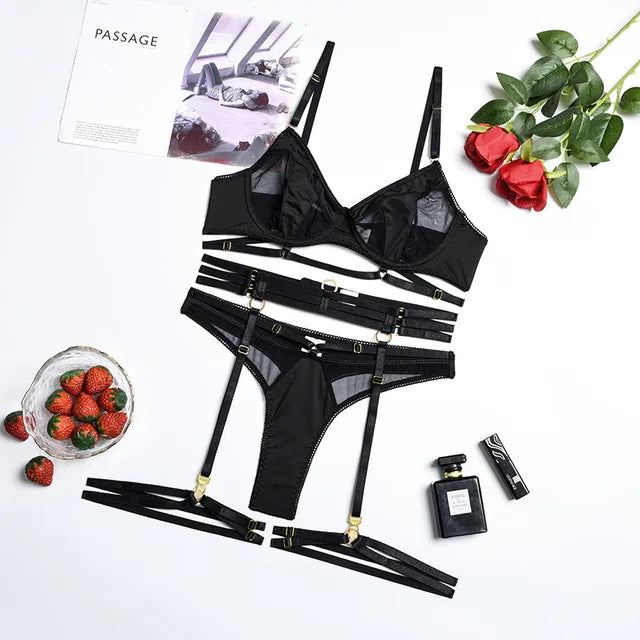Adriana | Refined 3-Piece French Lace Lingerie Set
