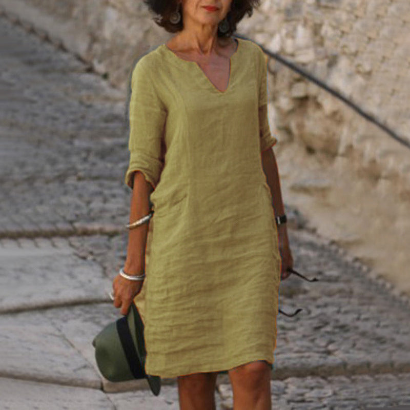 Beth – Effortless V-Neck Everyday Dress