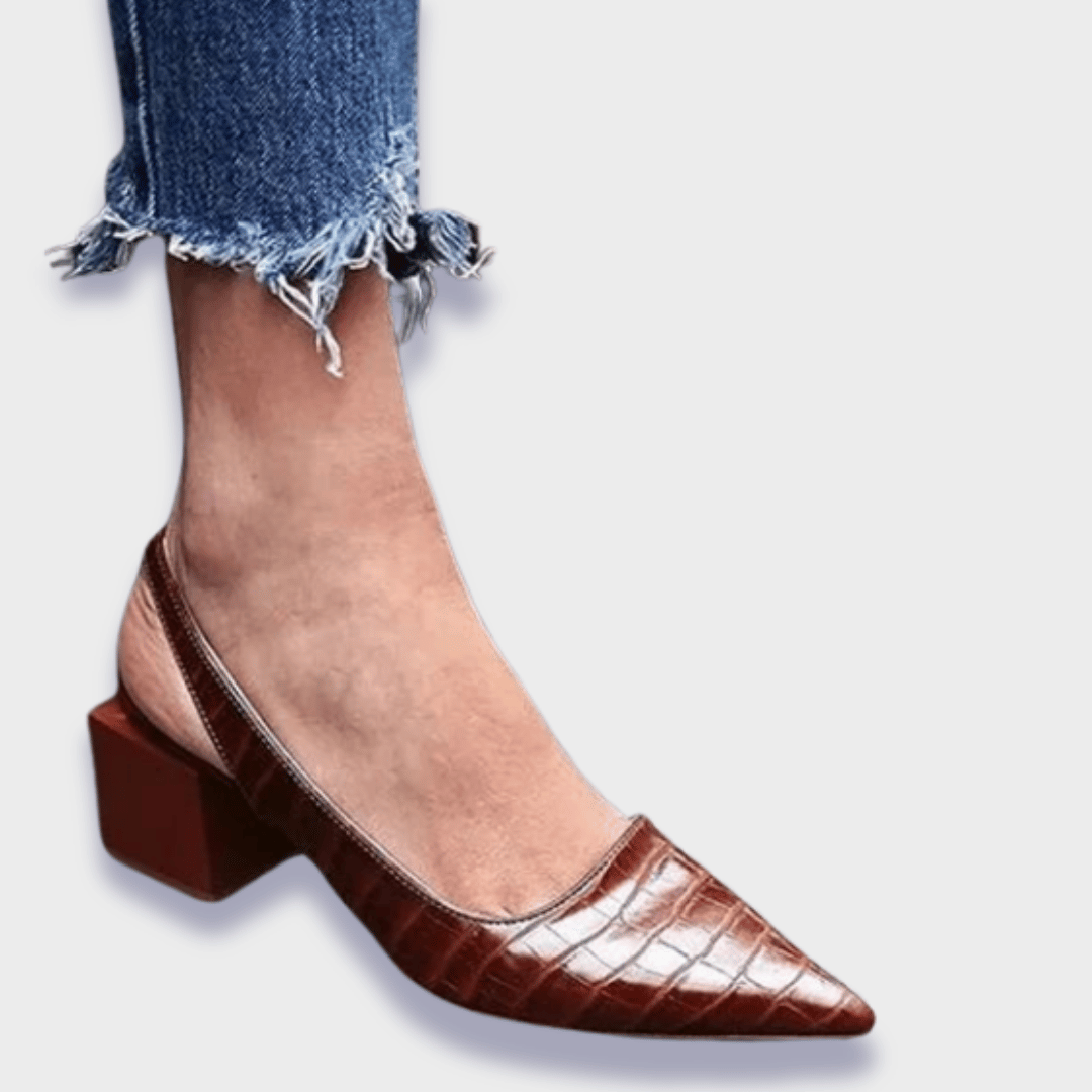 Aloura - Classic Low-Heel Synthetic Leather Pumps