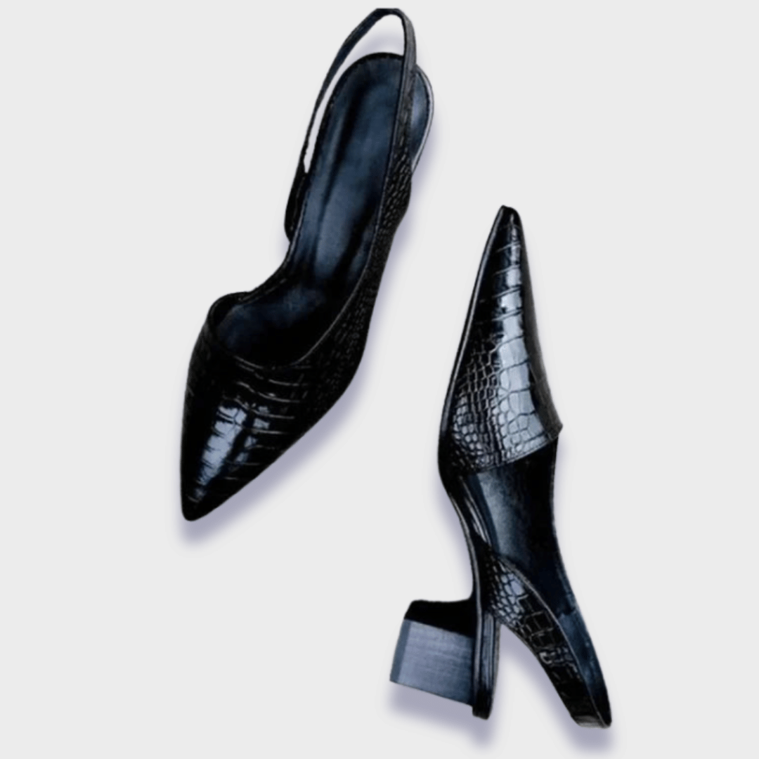 Aloura - Classic Low-Heel Synthetic Leather Pumps
