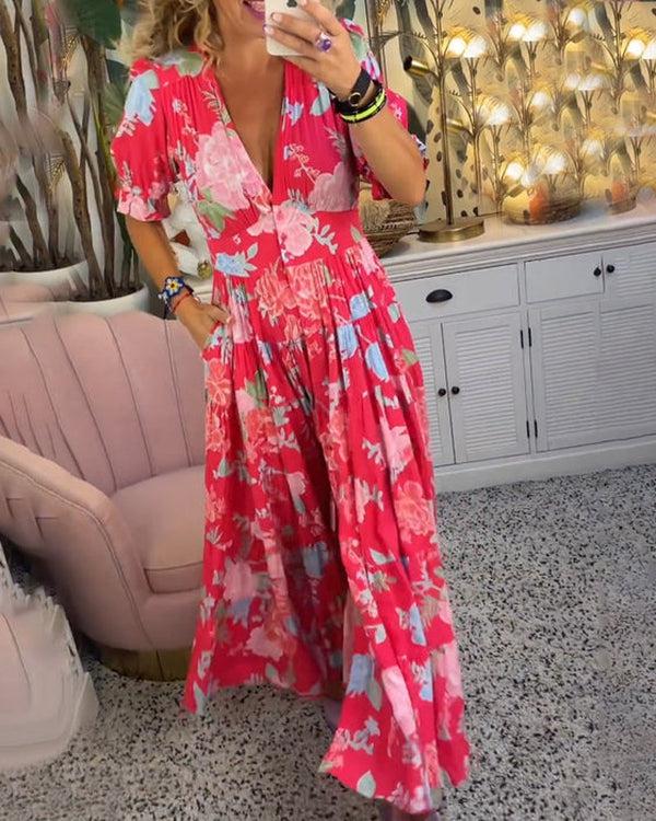FLORIANA – Bloom floral Vibrant Summer Dress