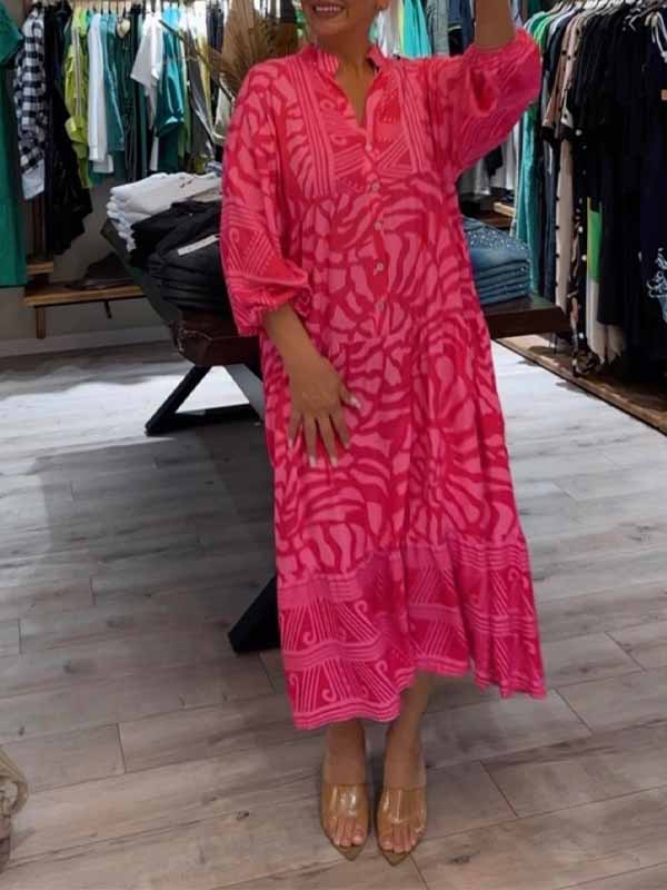 Irene – Bold & Vibrant Printed Midi Dress