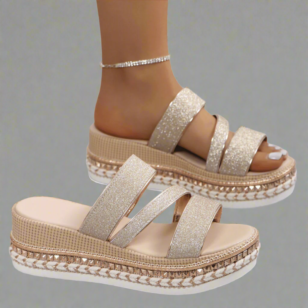 Helga - Premium Wedge Sandals in Soft Fabric
