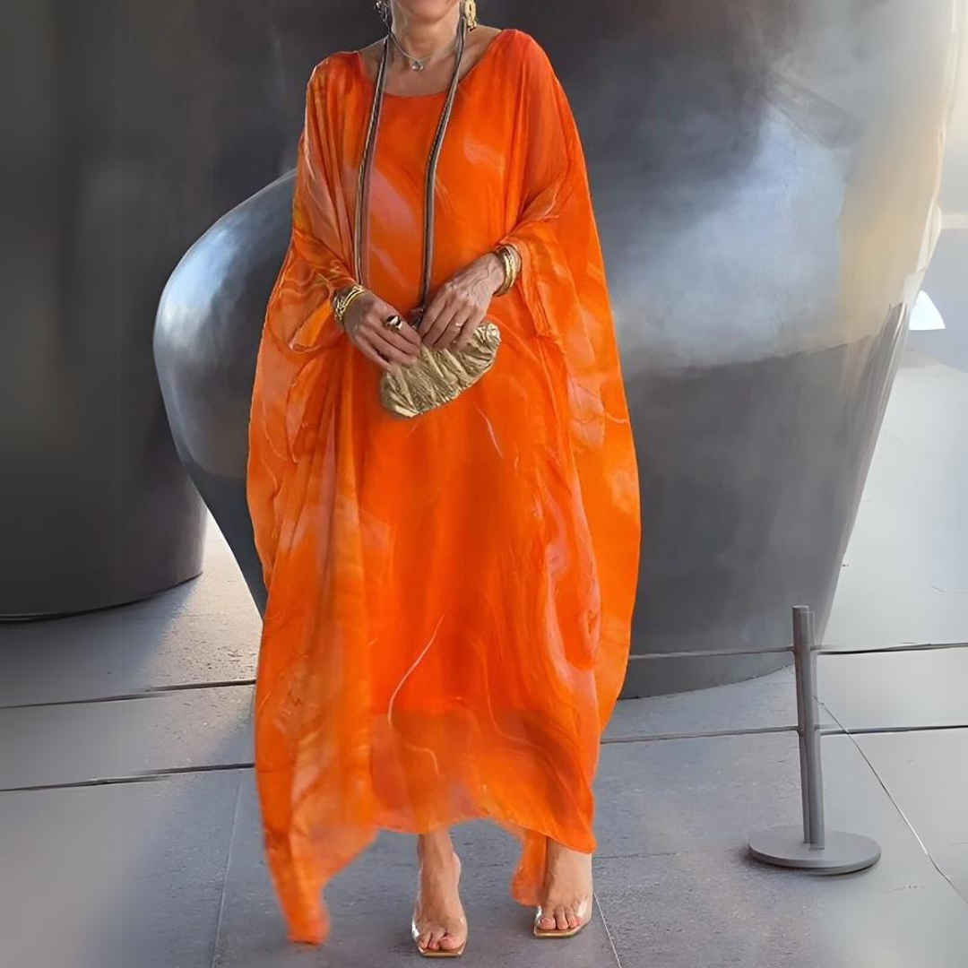 Laura – Enchanting Silk Chiffon Midi Dress