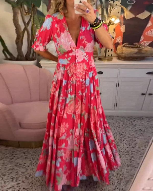 FLORIANA – Bloom floral Vibrant Summer Dress