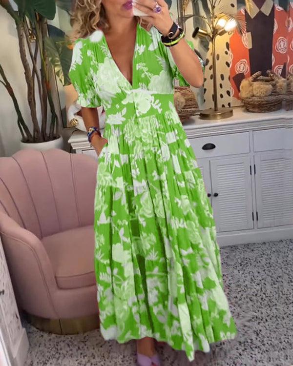 FLORIANA – Bloom floral Vibrant Summer Dress