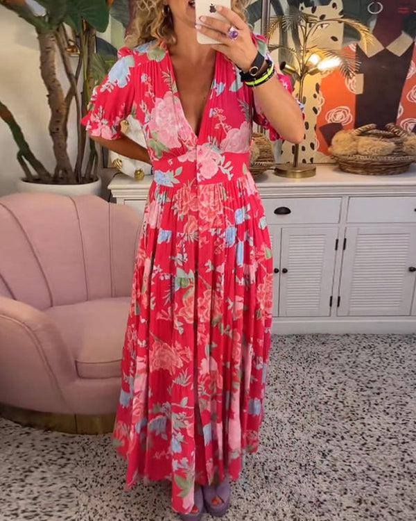 FLORIANA – Bloom floral Vibrant Summer Dress