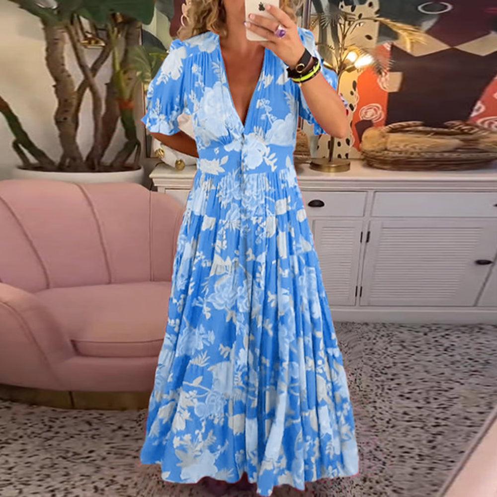 FLORIANA – Bloom floral Vibrant Summer Dress