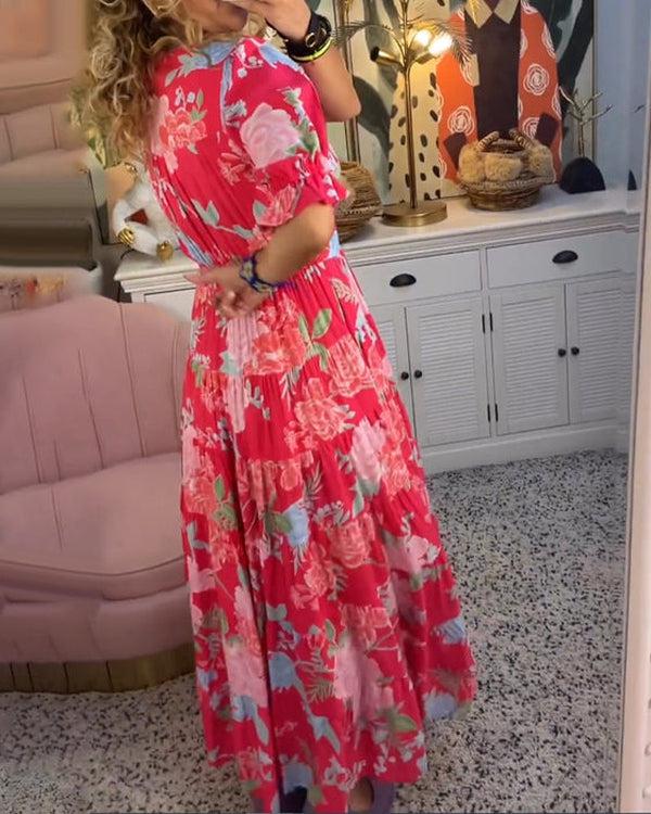 FLORIANA – Bloom floral Vibrant Summer Dress