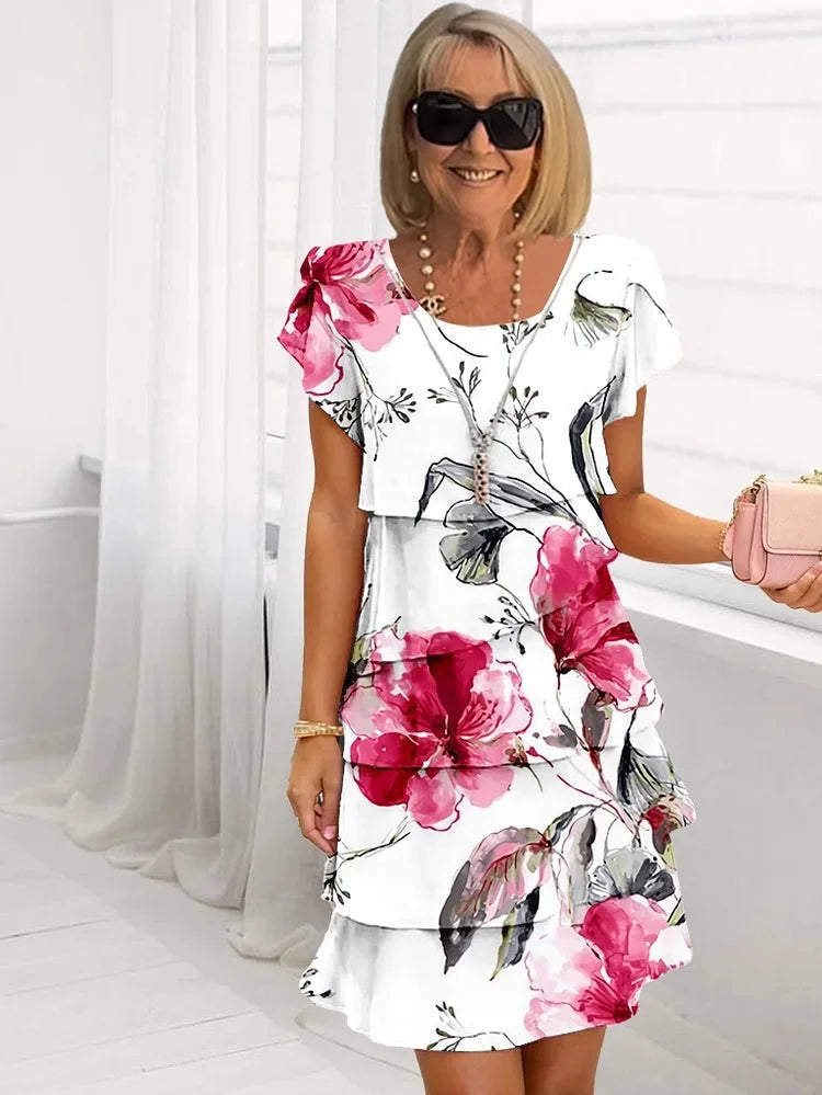 MARVELLE – Garden Bloom Ruffle Dress