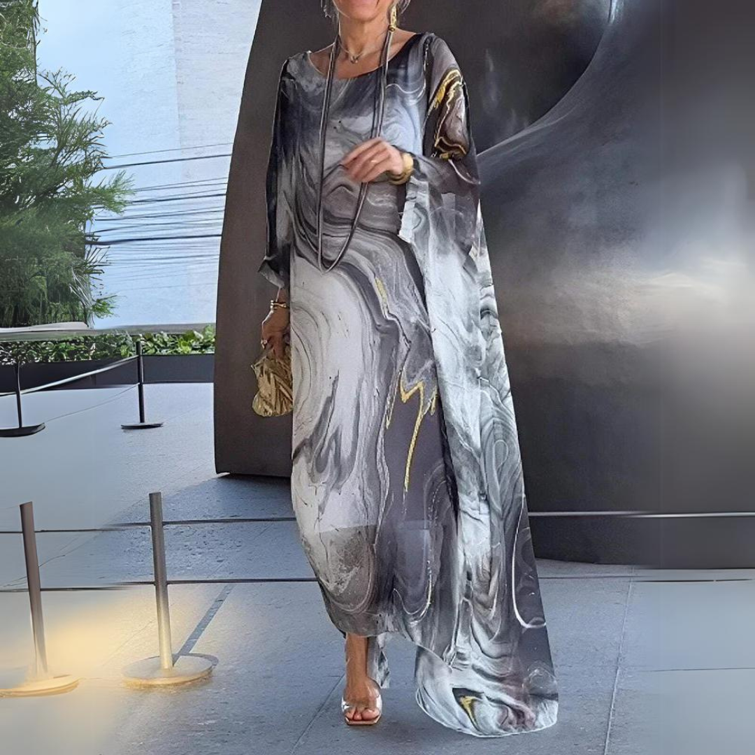 Laura – Enchanting Silk Chiffon Midi Dress