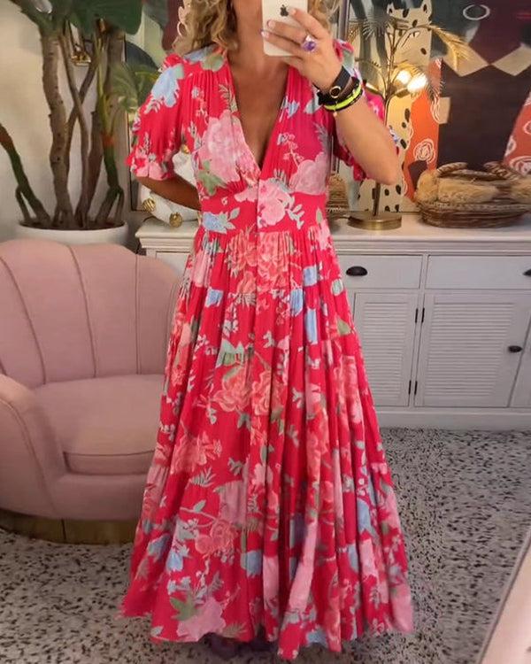 FLORIANA – Bloom floral Vibrant Summer Dress