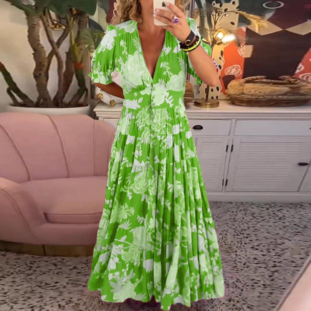 FLORIANA – Bloom floral Vibrant Summer Dress