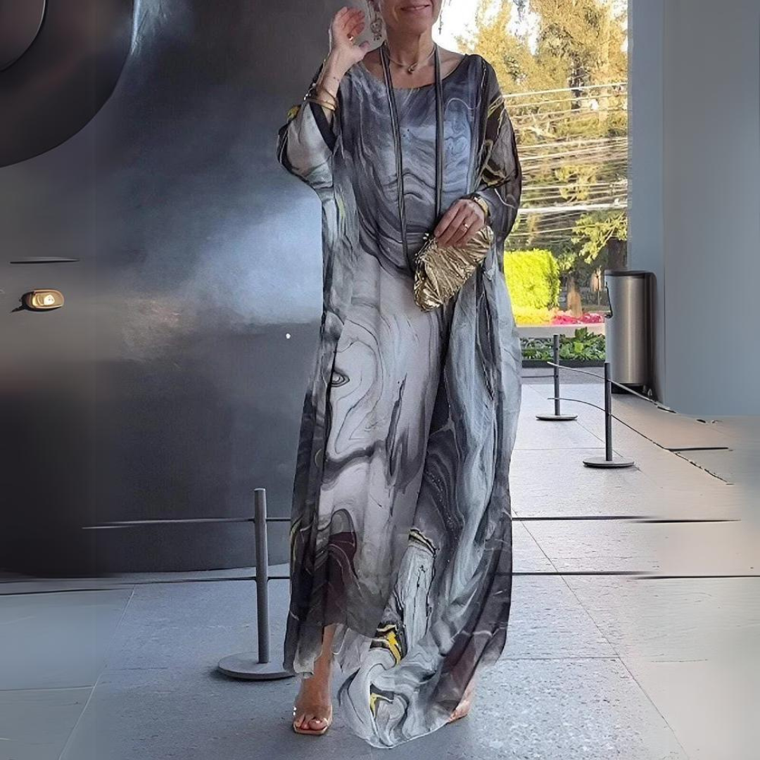 Laura – Enchanting Silk Chiffon Midi Dress
