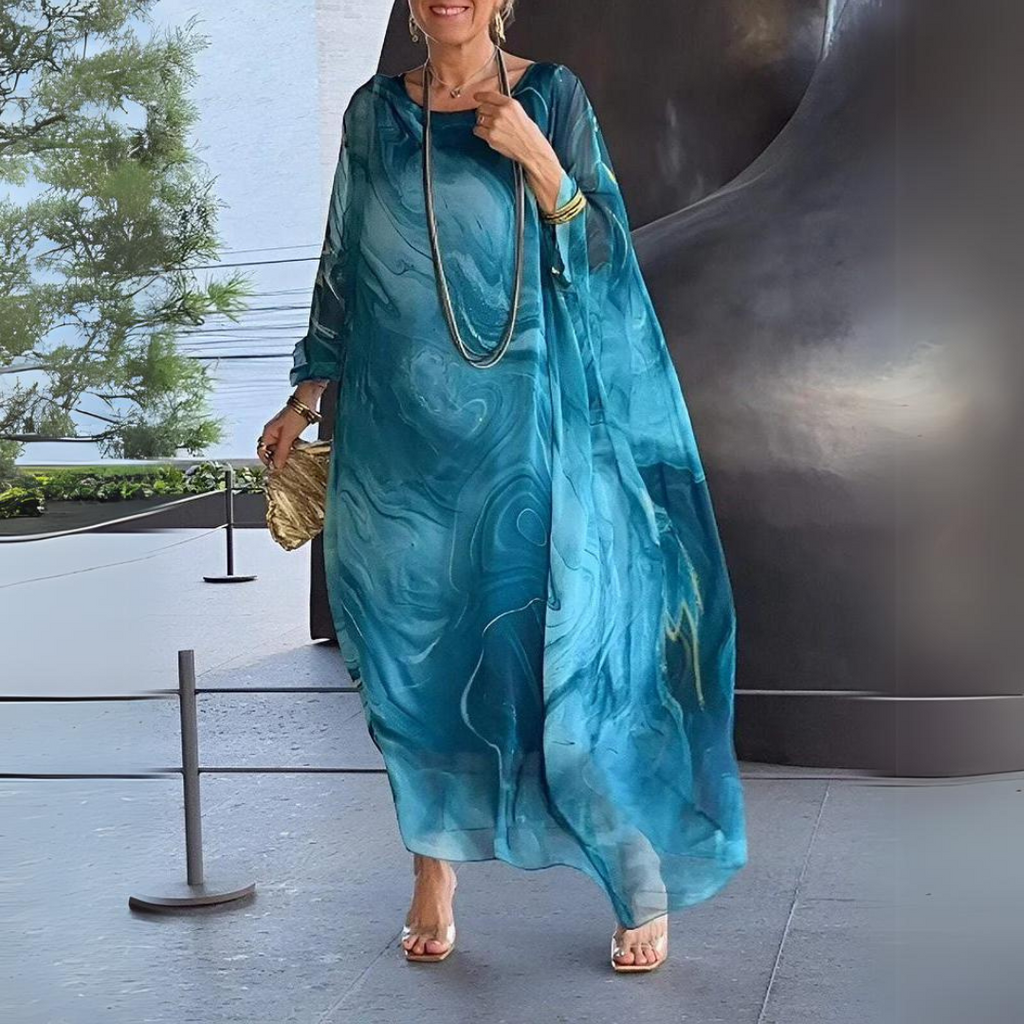 Laura – Enchanting Silk Chiffon Midi Dress