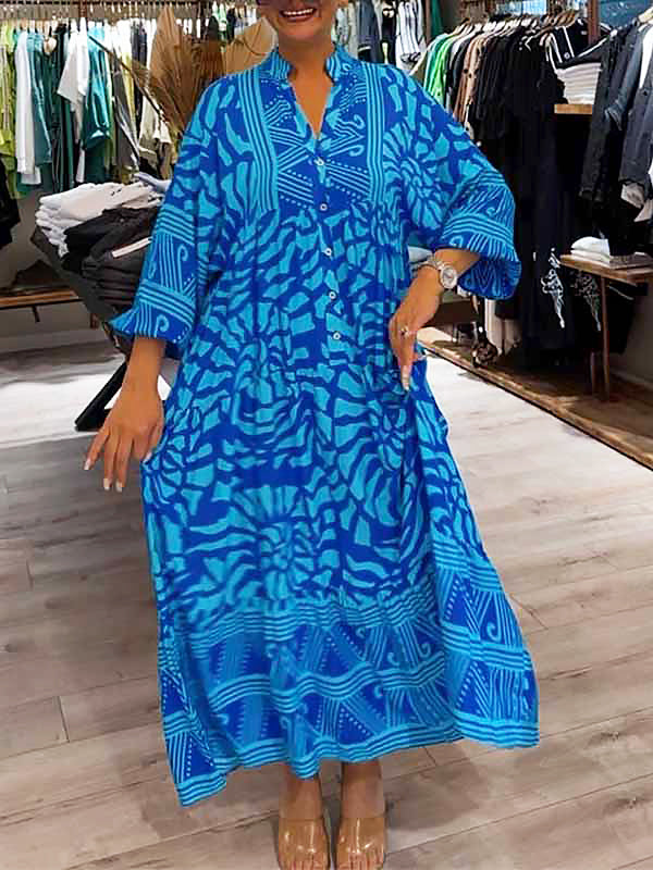 Irene – Bold & Vibrant Printed Midi Dress