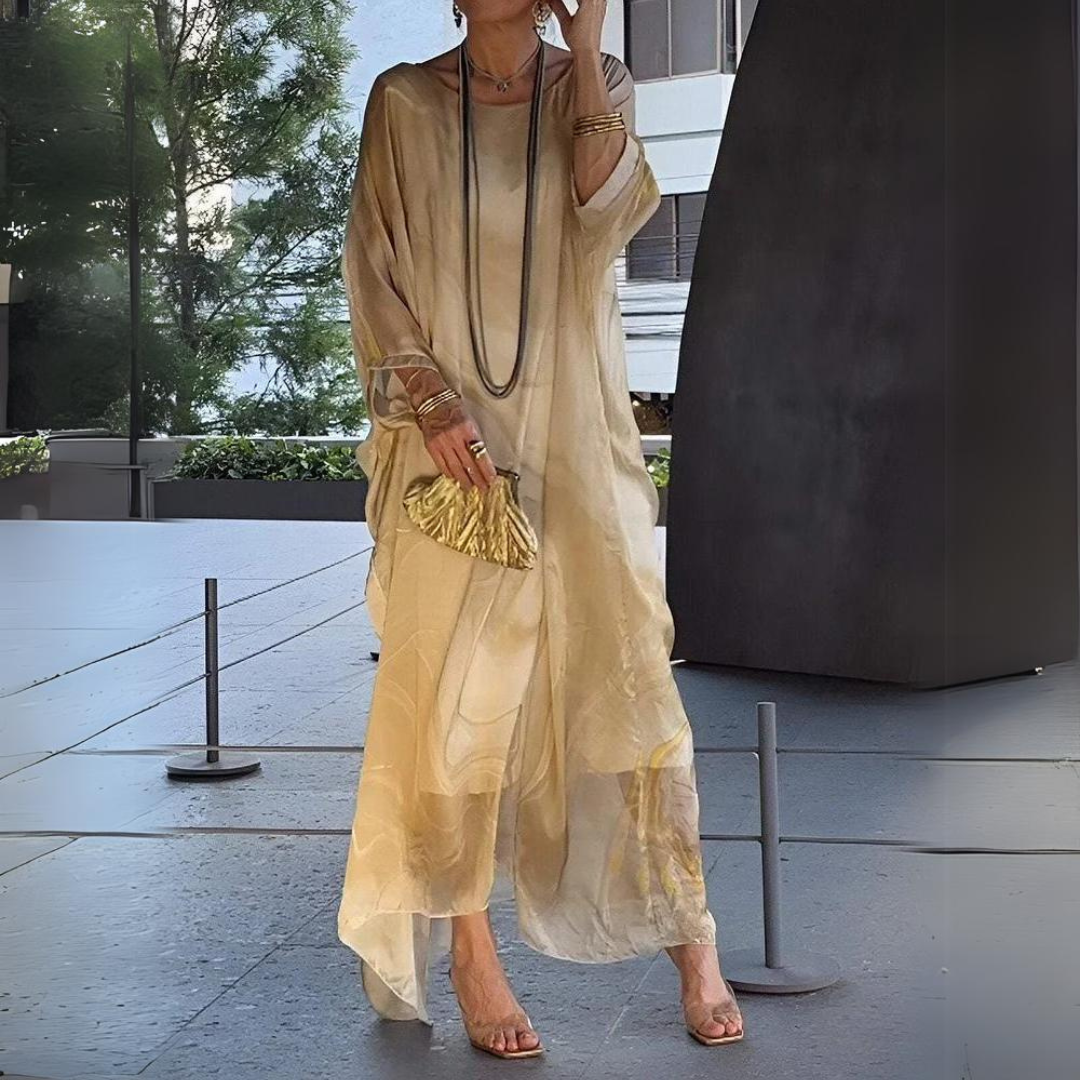 Laura – Enchanting Silk Chiffon Midi Dress