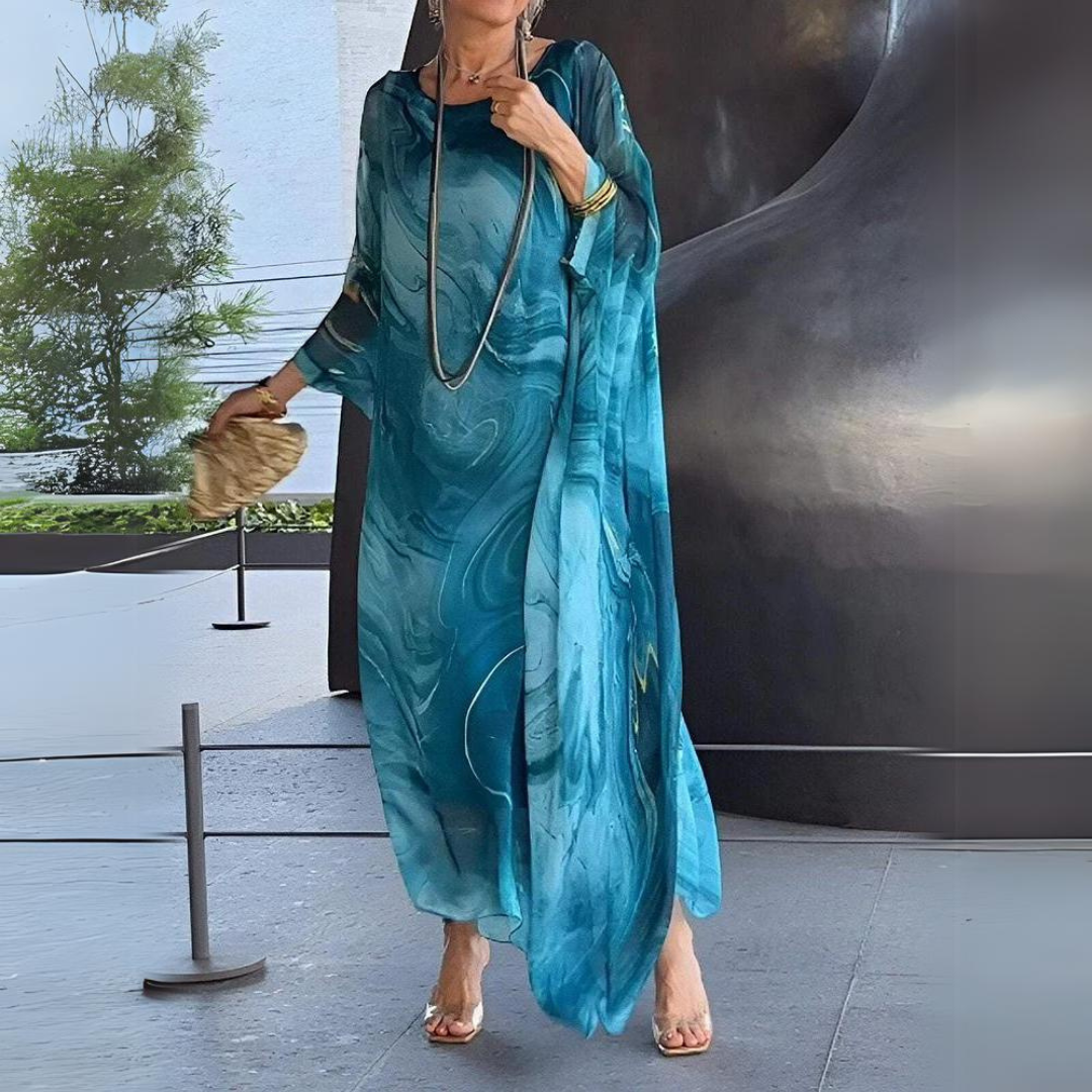 Laura – Enchanting Silk Chiffon Midi Dress