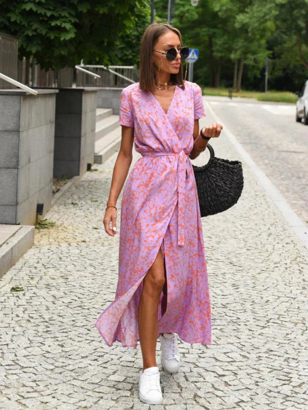 ELODY – Elegant Draped Dress with Flattering Tummy Coverage