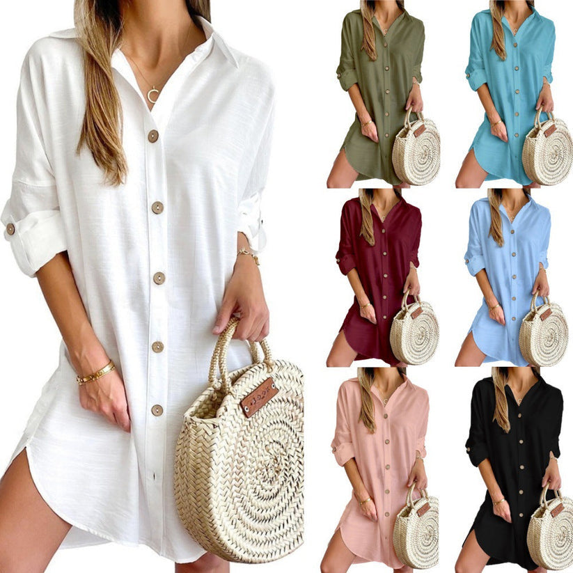 Cassy – Classic Button-Up Shirt Dress