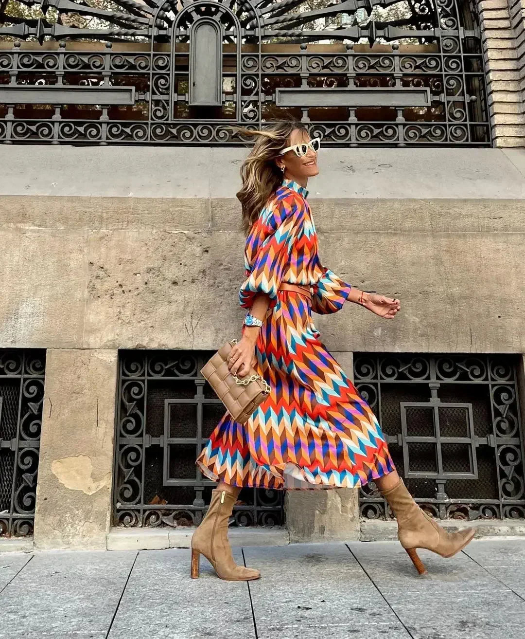 Marisol – Bold & Beautiful Geometric Print Dress