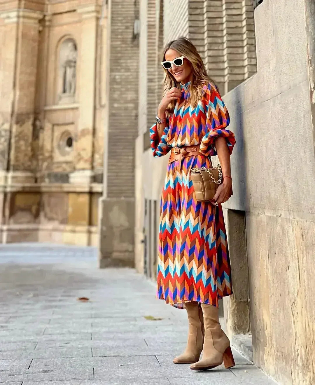 Marisol – Bold & Beautiful Geometric Print Dress