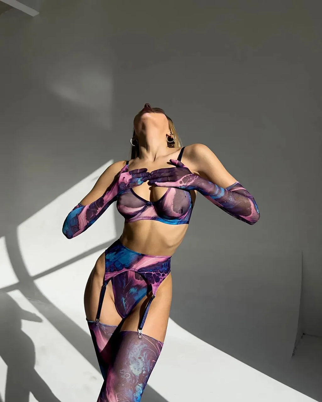 Serena | Vibrant 5-Piece Tie-Dye Lingerie Set