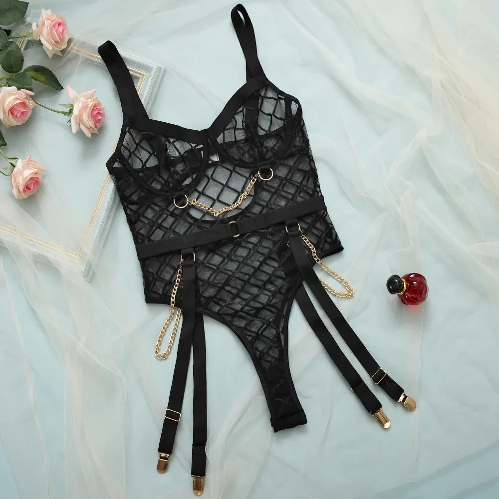Aria | Delicate Lace Bodysuit of Poise and Allure