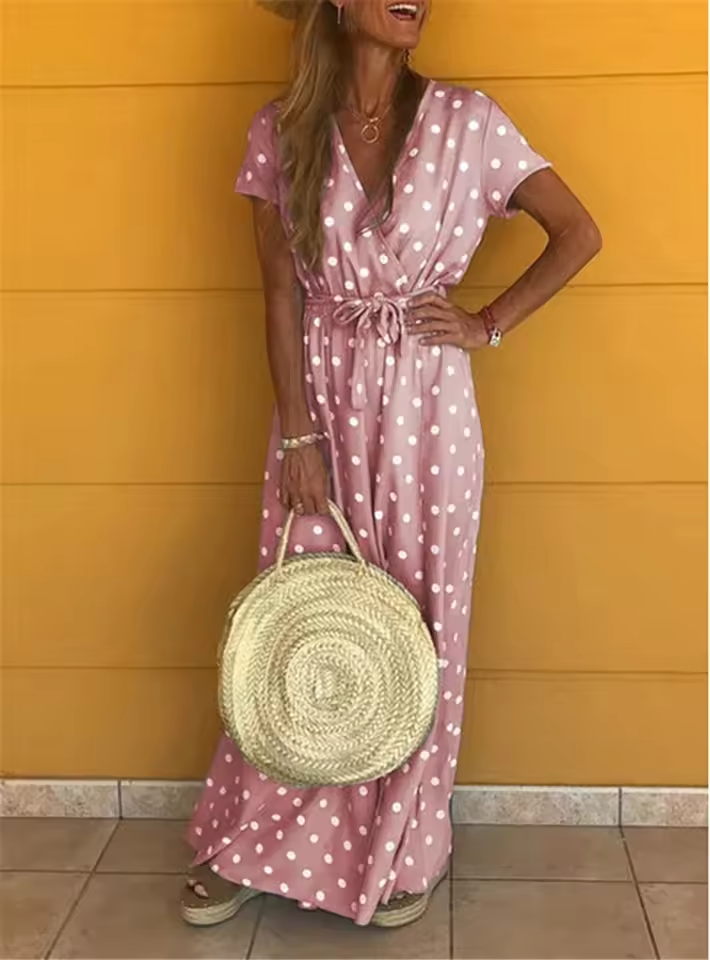 Noemi – Elegant Polka Dot Wrap Dress