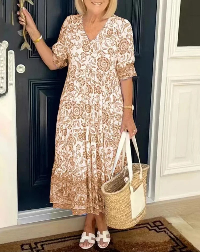 ARIA – Sophisticated Floral Dress for Spring & Summer