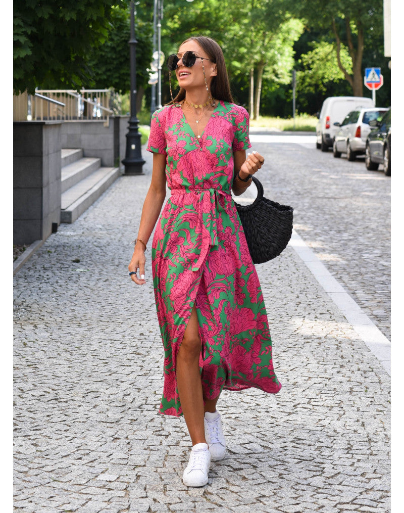 ELODY – Elegant Draped Dress with Flattering Tummy Coverage