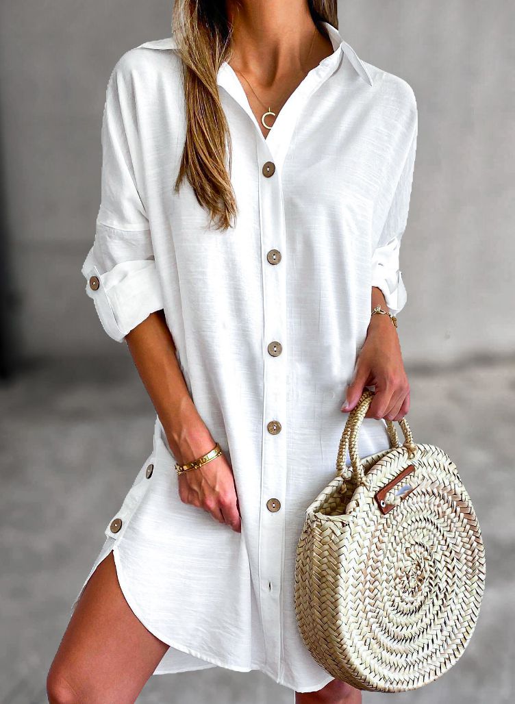 Cassy – Classic Button-Up Shirt Dress