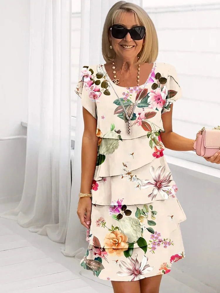 MARVELLE – Garden Bloom Ruffle Dress