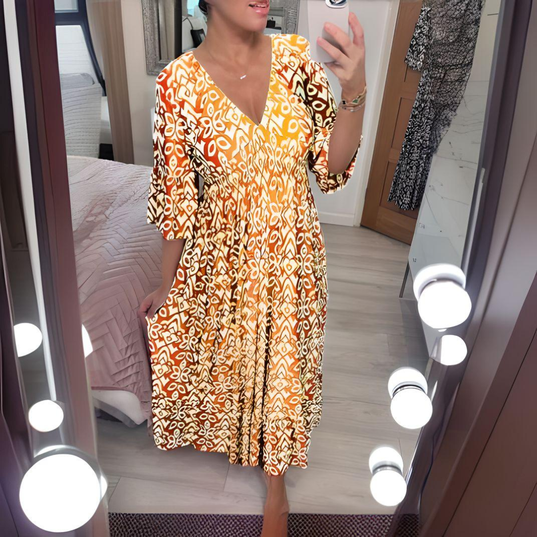Isabella – Boho Chic Printed Dress