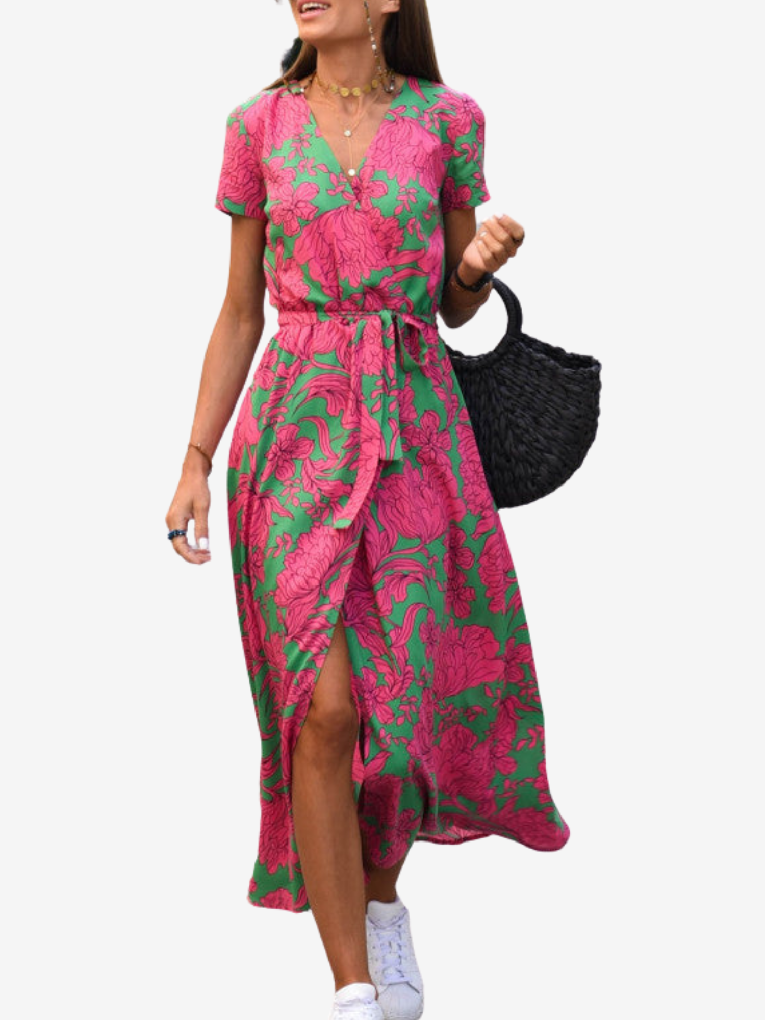 ELODY – Elegant Draped Dress with Flattering Tummy Coverage