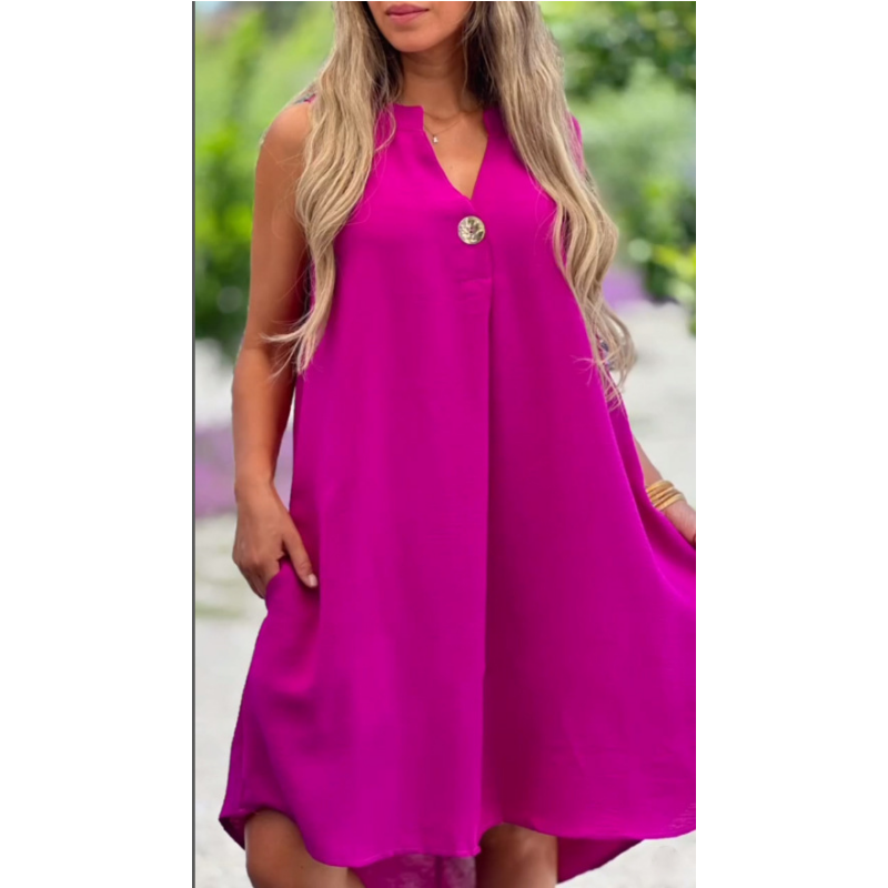 Sheryl – Effortless Sleeveless V-Neck Dress